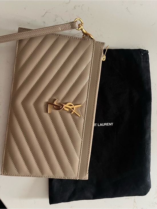Saint Laurent Accessories - Saint Laurent CASSANDRE MATELASSÉ LARGE POUCH IN GRAIN DE POUDRE LEATHER